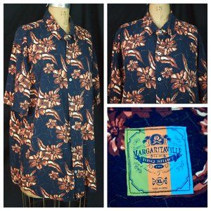 MARGARITAVILLE Jimmy Buffet Floral Hawaiian Shirt